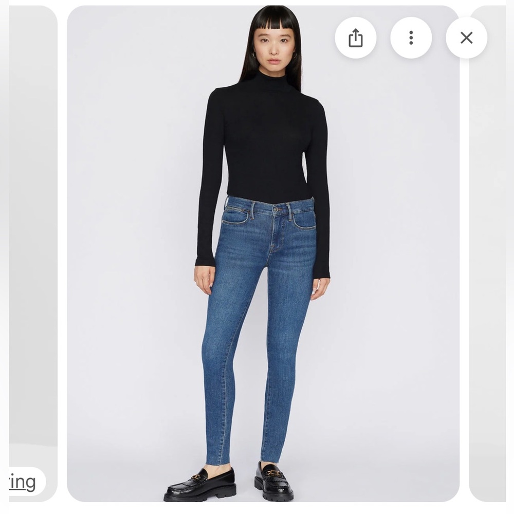 Frame Le High Straight Blue Denim Ankle Jeans 26
